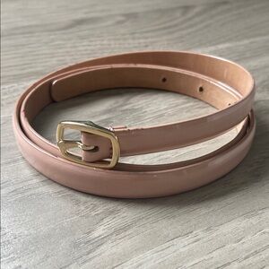 J. Crew Nude Leather Belt with Gold Buckle